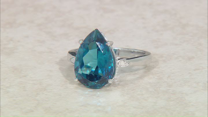 London Blue Topaz Rhodium Over Sterling Silver Ring 5.69ctw Video Thumbnail