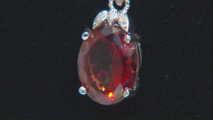 Red Labradorite Rhodium Over Silver Pendant With Chain 1.92ctw Video Thumbnail