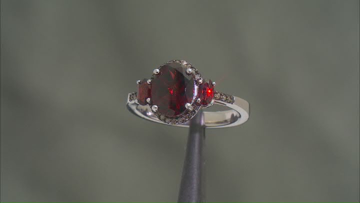 Red Garnet Rhodium Over Silver Ring 3.62ctw Video Thumbnail