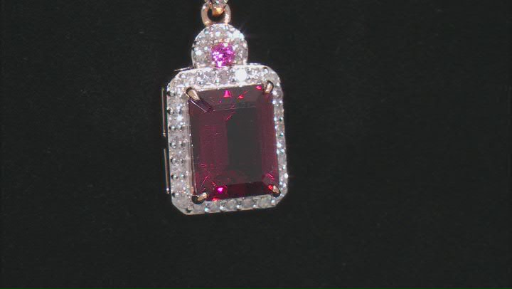 Pink Tourmaline With Pink Spinel And White Diamond 14k Rose Gold Pendant With Chain. 2.51ctw Video Thumbnail
