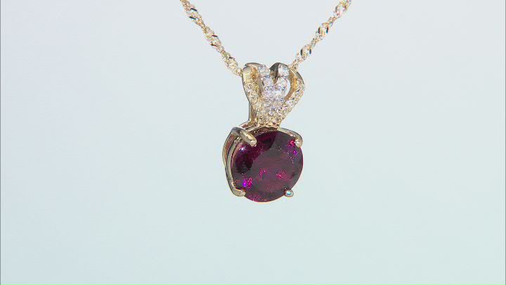 Pink Tourmaline 14K Yellow Gold Pendant With Chain. 1.82ctw Video Thumbnail