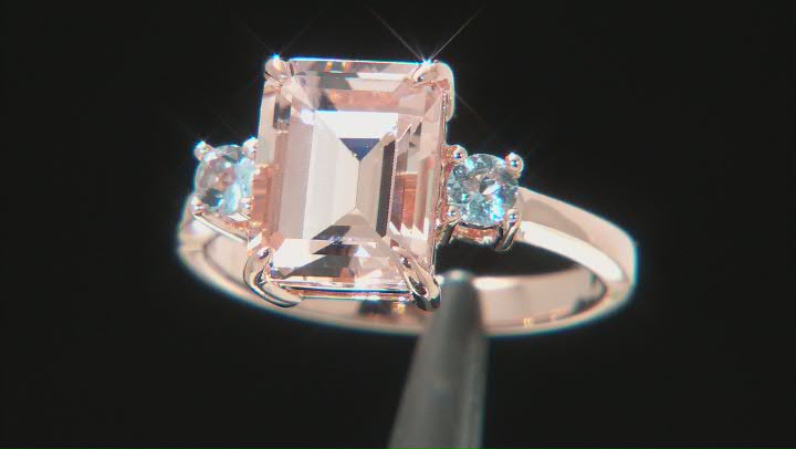 Peach Cor-de-Rosa Morganite 10K Rose Gold Ring 2.93ctw Video Thumbnail