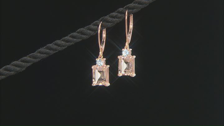Pink Cor-de-Rosa Morganite 10K Rose Gold Earrings 2.84ctw Video Thumbnail