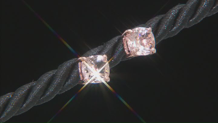 Peach Cor-de-Rosa Morganite 10k Rose Gold Stud Earrings 1.40ctw