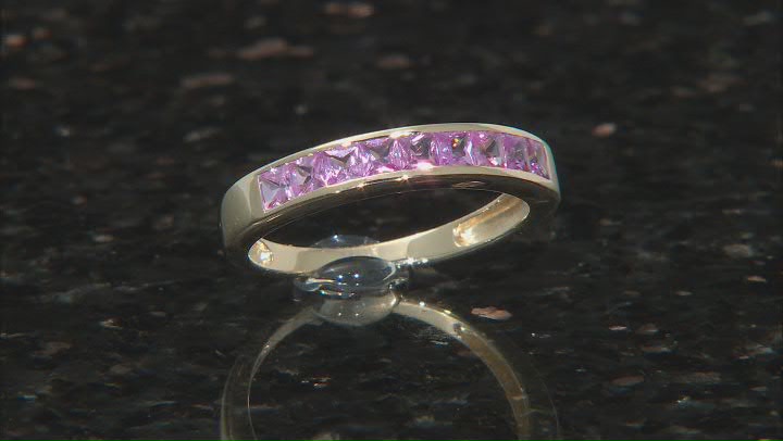 Pink Sapphire 10k Yellow Gold Ring 0.60ctw Video Thumbnail