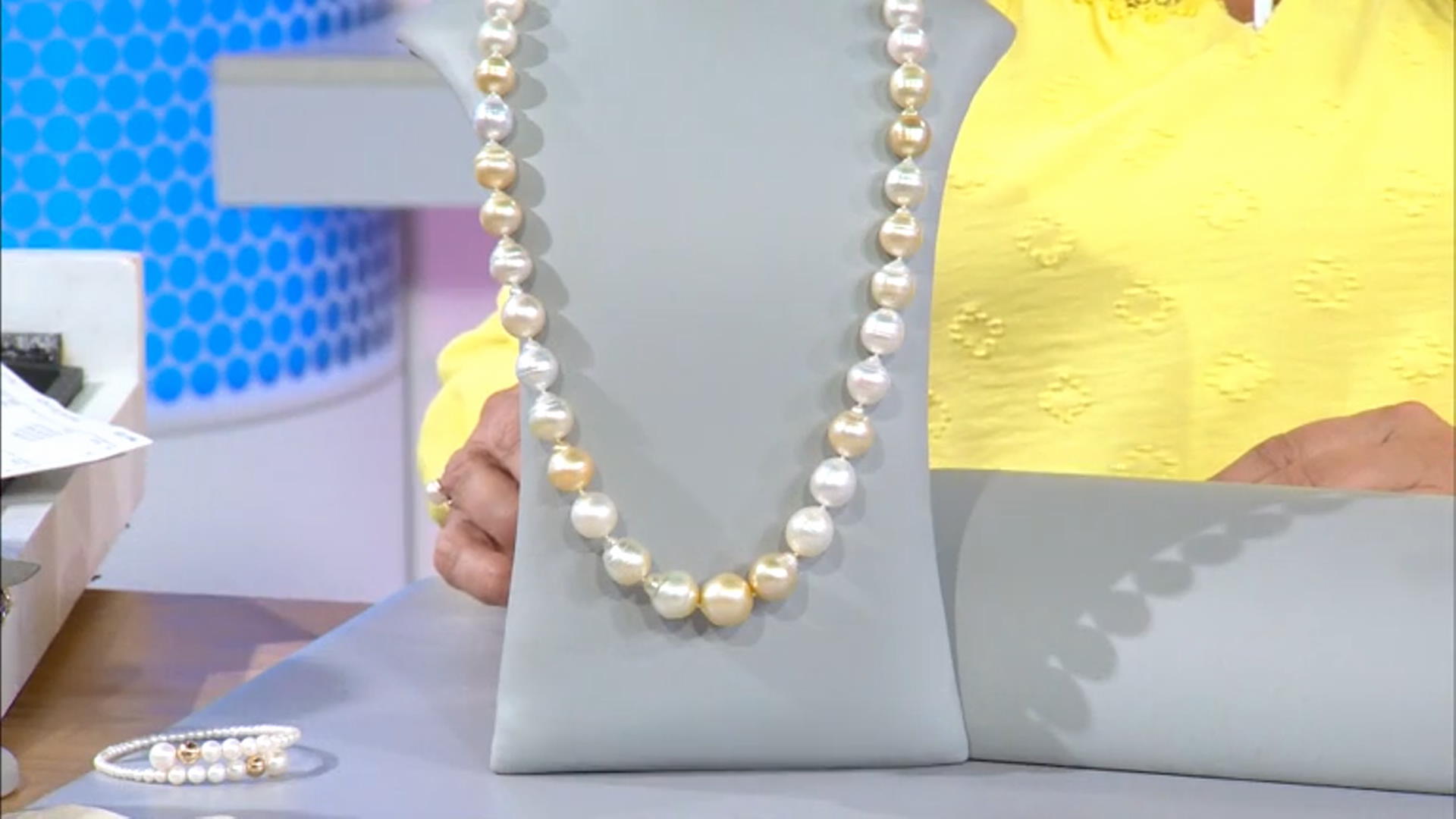Multi-Color Cultured South Sea Pearl 18k Gold Over Sterling Silver 26" Necklace Video Thumbnail