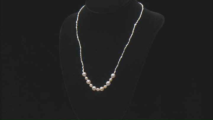 White and Multi-Color Cultured Japanese Akoya Pearl 14k Yellow Gold Necklace Video Thumbnail