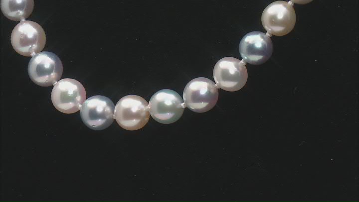 Multi-Color Cultured Japanese Akoya Pearl 14k Yellow Gold 18" Necklace Video Thumbnail
