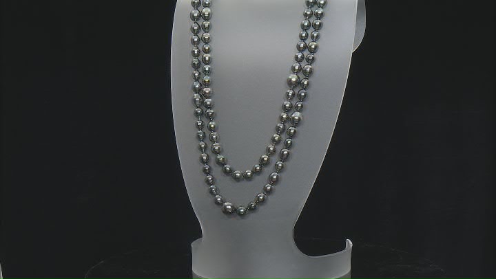Cultured Gambier Tahitian Pearl 48" Endless Strand Necklace Video Thumbnail