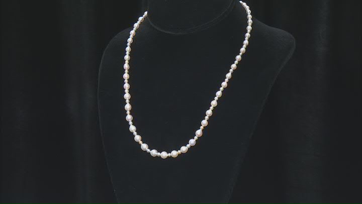 Multi-Color and White Cultured Japanese Akoya Pearl 18k Yellow Gold 20" Necklace Video Thumbnail