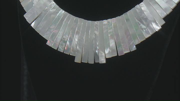 White South Sea Mother-of Pearl Graduated Collar Necklace Video Thumbnail