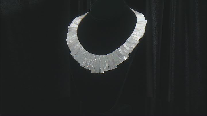 White South Sea Mother-of Pearl Graduated Collar Necklace Video Thumbnail