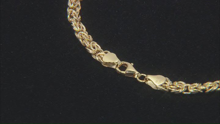 10K Yellow Gold 5MM High Polished Byzantine Link Bracelet Video Thumbnail