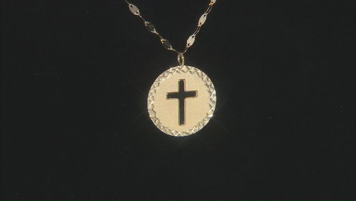 10K Yellow Gold Cross Valentino Necklace Video Thumbnail