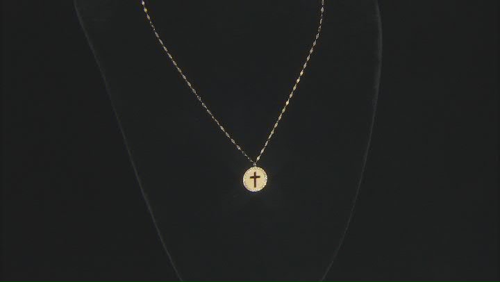 10K Yellow Gold Cross Valentino Necklace Video Thumbnail
