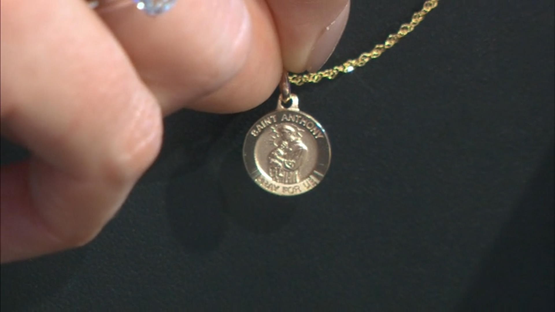 10K Yellow Gold Saint Anthony Medal Pendant Video Thumbnail