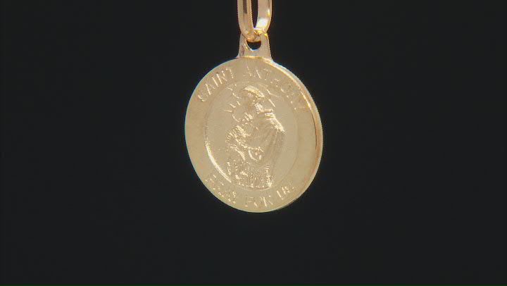 10K Yellow Gold Saint Anthony Medal Pendant Video Thumbnail