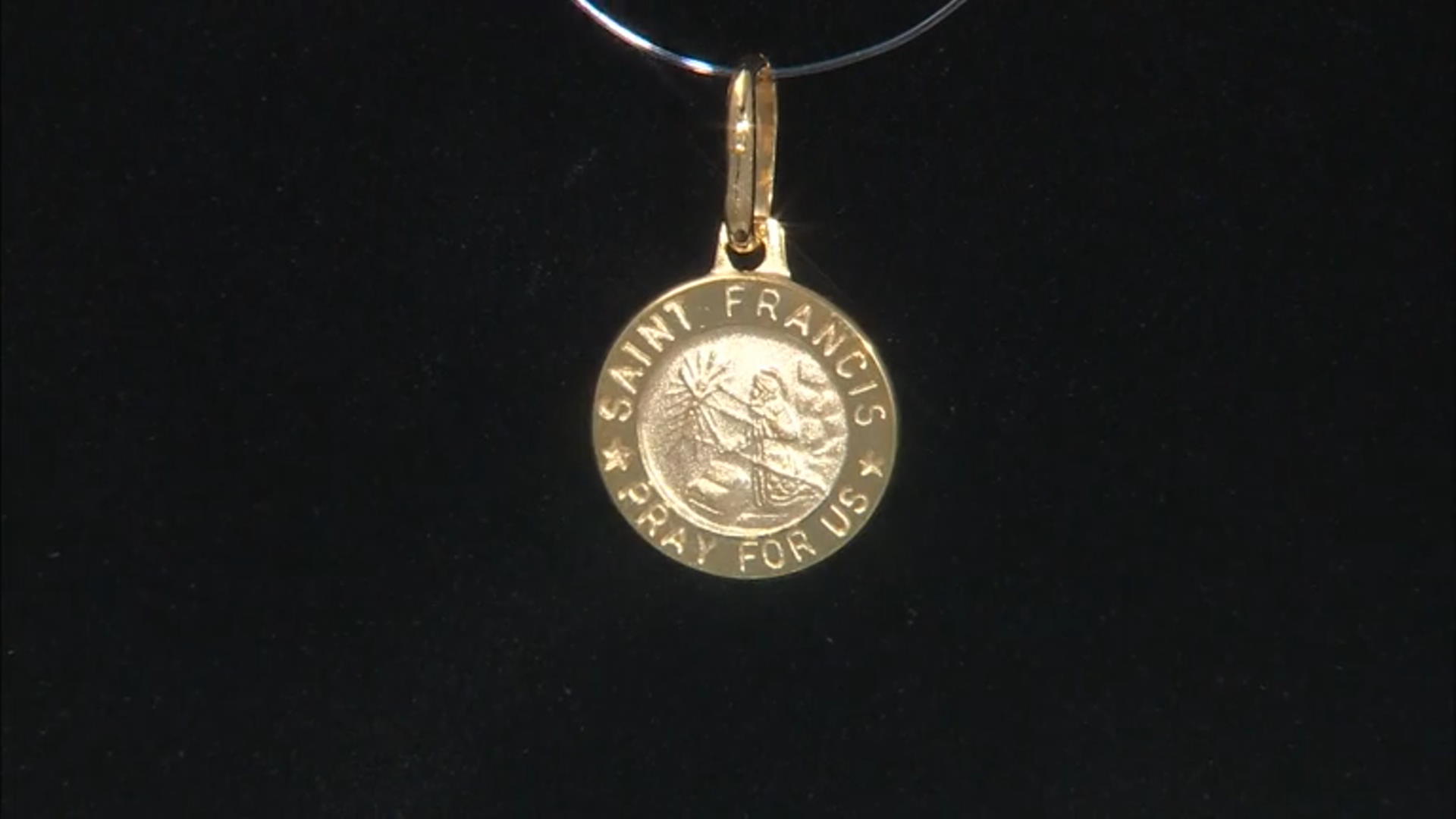 10K Yellow Gold Saint Francis Medal Pendant Video Thumbnail
