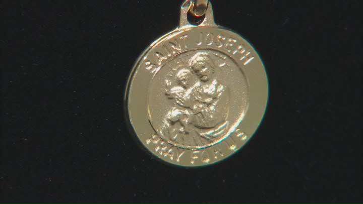 10K Yellow Gold Saint Joseph Medal Pendant Video Thumbnail
