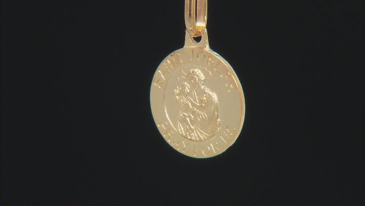 10K Yellow Gold Saint Joseph Medal Pendant Video Thumbnail