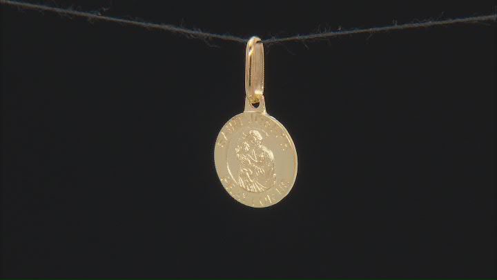 10K Yellow Gold Saint Joseph Medal Pendant Video Thumbnail