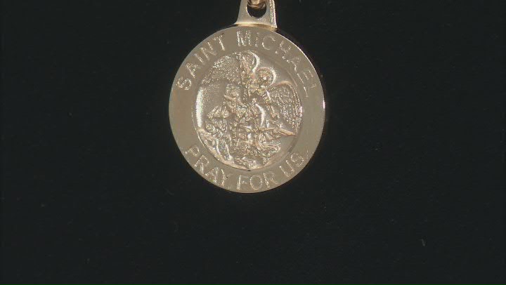 10K Yellow Gold Saint Michael Medal Pendant