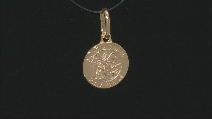 10K Yellow Gold Saint Michael Medal Pendant Video Thumbnail