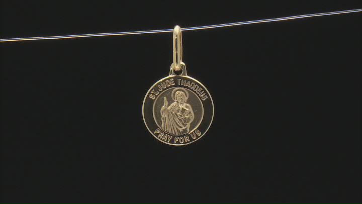 10K Yellow Gold Saint Thaddeus Medal Pendant Video Thumbnail