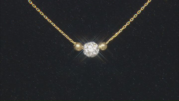 10K Yellow Gold Pave Glass Bead Station Necklace Video Thumbnail