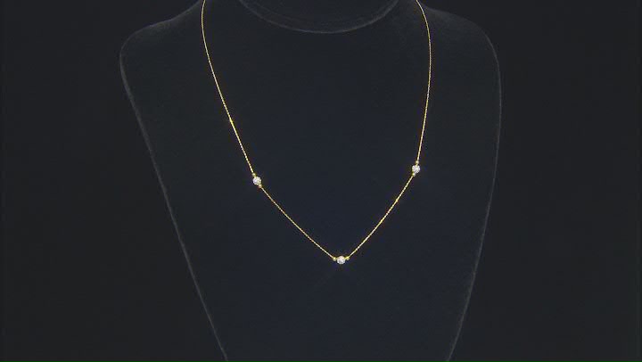 10K Yellow Gold Pave Glass Bead Station Necklace Video Thumbnail