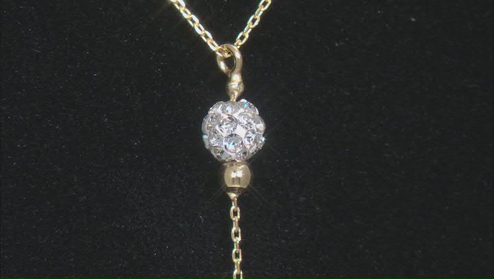 10K Yellow Gold Pave Glass Bead Station Y-Necklace Video Thumbnail