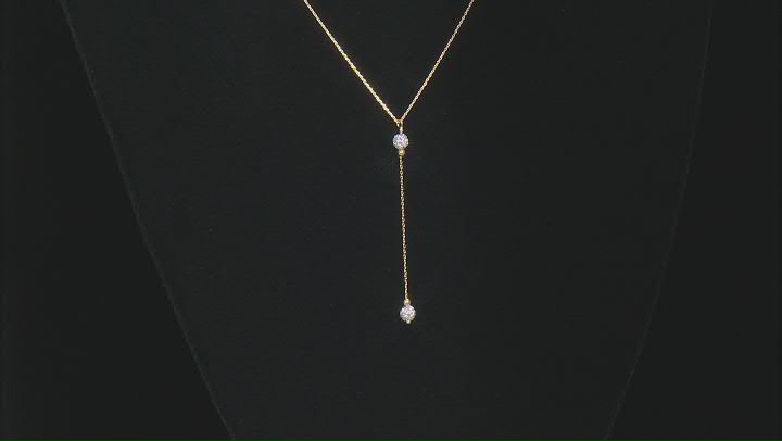 10K Yellow Gold Pave Glass Bead Station Y-Necklace Video Thumbnail