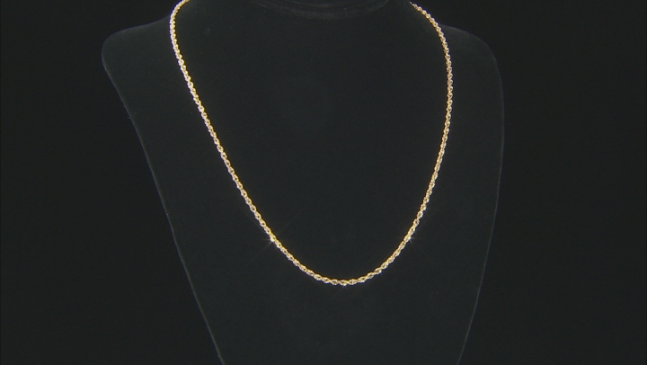 10k Yellow Gold Hollow Designer Rope Chain Necklace 20 inch 1.5 Mm