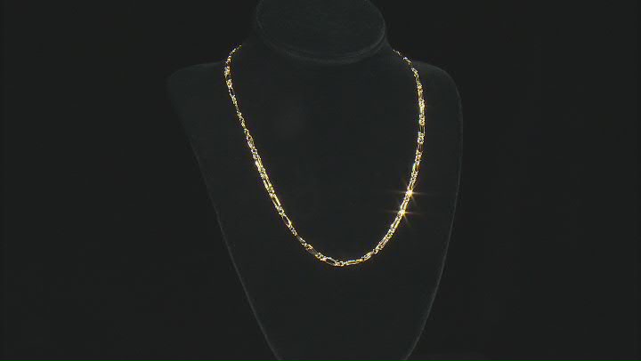 10K Yellow Gold 2.9MM Double Figaro Chain Video Thumbnail