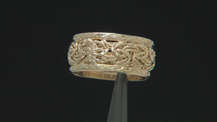10k Yellow Gold Byzantine Link Band Ring Video Thumbnail