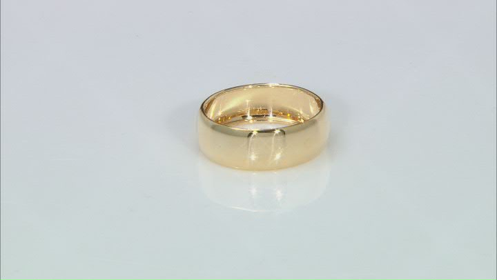 10K Yellow Gold 6.6MM High Polished Domed Mirror Band Ring Video Thumbnail
