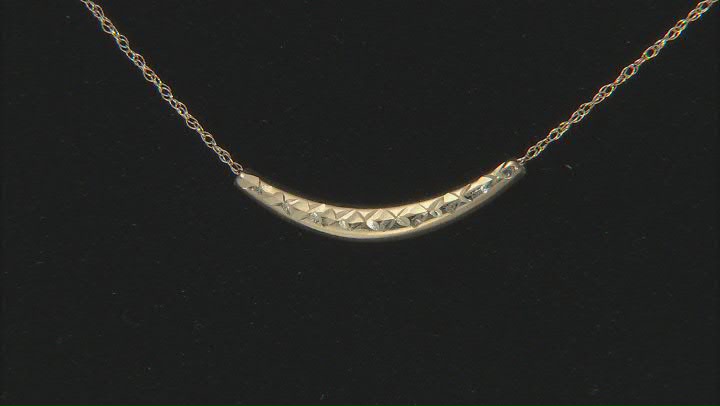 10K Yellow Gold Curve Bar Reversible Adjustable Necklace Video Thumbnail