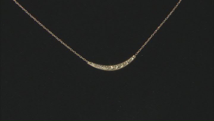 10K Yellow Gold Curve Bar Reversible Adjustable Necklace Video Thumbnail