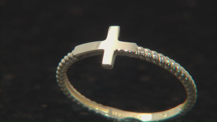 10K Yellow Gold Polished Cross Twisted Ring Video Thumbnail