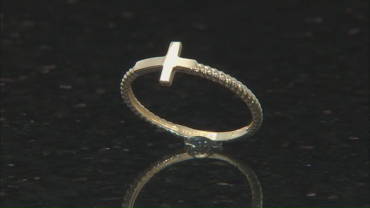 10K Yellow Gold Polished Cross Twisted Ring Video Thumbnail