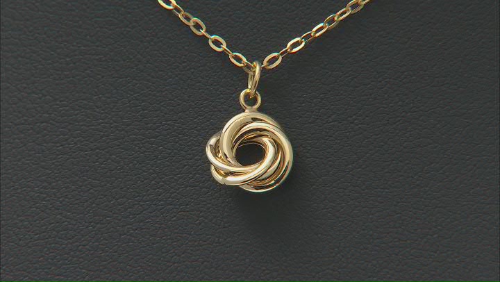 10K Yellow Gold Love Knot Necklace Video Thumbnail