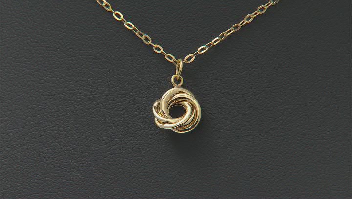 10K Yellow Gold Love Knot Necklace Video Thumbnail