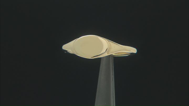10K Yellow Gold 6.4MM Oval Signet Ring Video Thumbnail