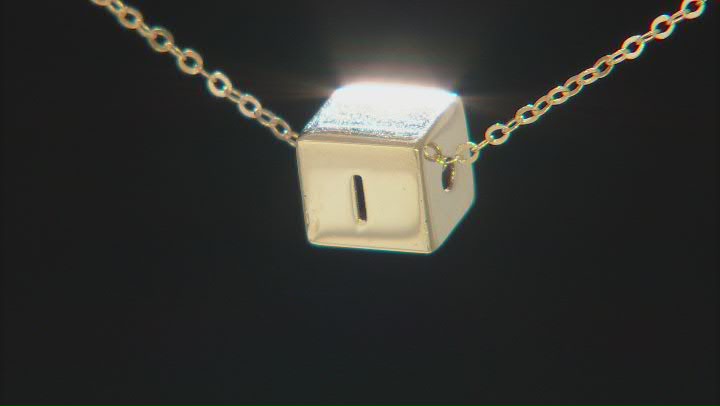 10K Yellow Gold "I Love You" Cube Necklace Video Thumbnail