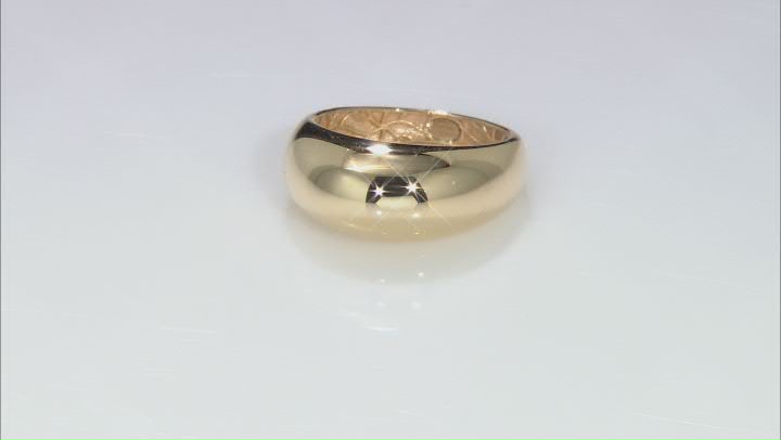 14K Yellow Gold High Polished Domed Ring Video Thumbnail