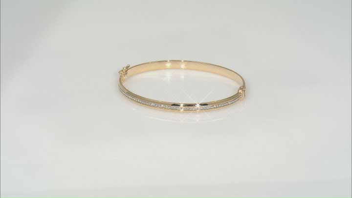 10K Yellow Gold Glitter Bangle Video Thumbnail