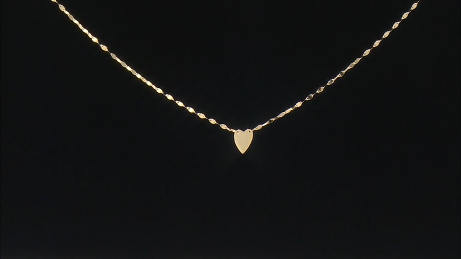10k Yellow Gold Heart Valentino Necklace. Video Thumbnail