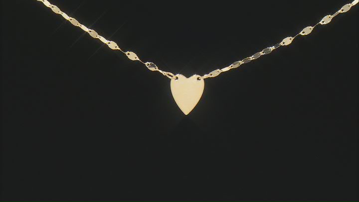 10k Yellow Gold Heart Valentino Necklace. Video Thumbnail