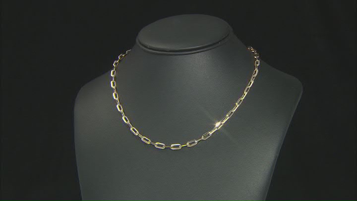 14K Yellow Gold Triangle Cut Paperclip Necklace Video Thumbnail
