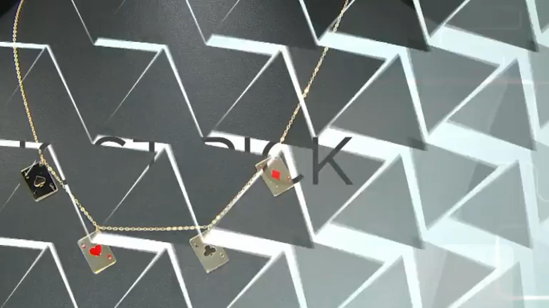10K Yellow Gold Card Station Necklace Video Thumbnail